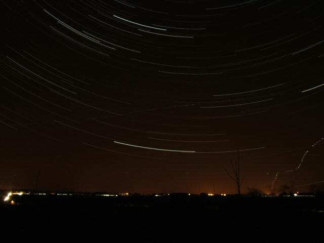 star trails taken in Winchester, UK on Sat 26 Feb 2011